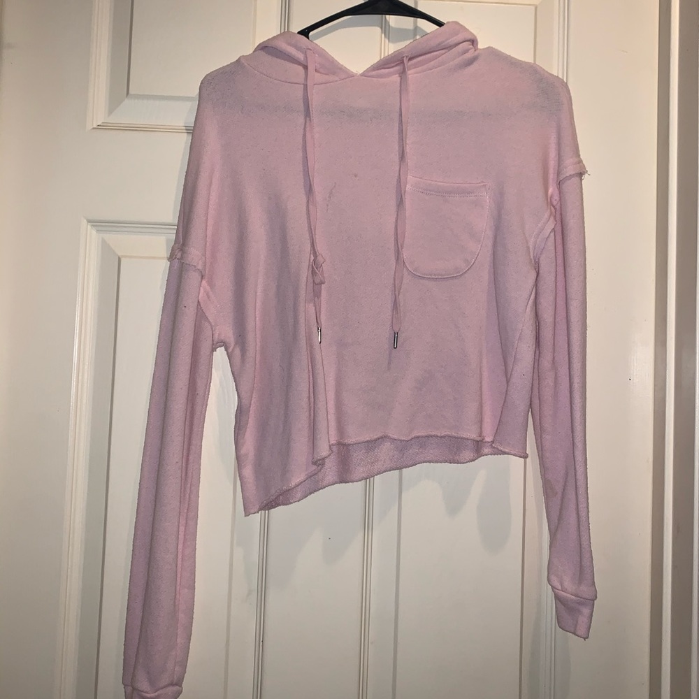 Pink crop hoodie